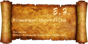 Biswanger Honoráta névjegykártya